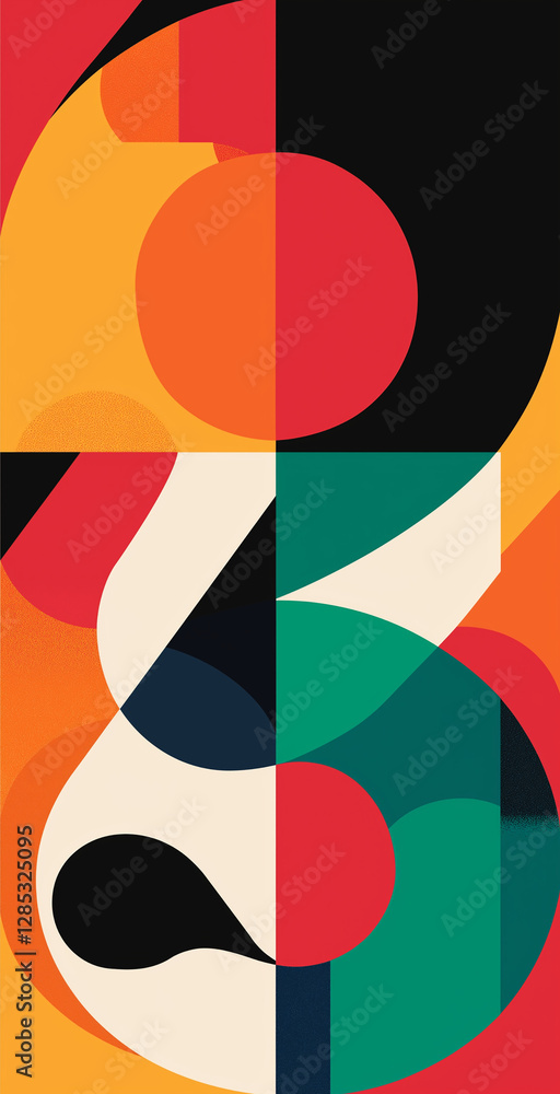 Colorful background of varied shapes vertical