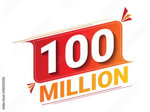 Vector 100 Million isolated on background. Vector illustration.