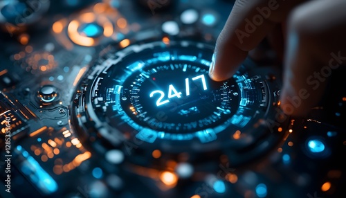 Futuristic 24/7 AI Interface