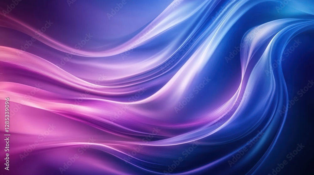 Abstract Flowing Waves of Light in Serene Blues and Purples at Dusk Abstract Flowing Waves of Light in Serene Blues and Purples at Dusk