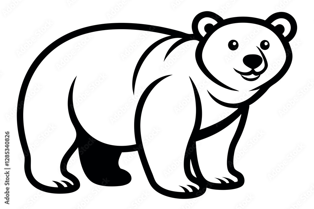 Fototapeta premium Bear Polar Icon Fat Teddy Vector Pet Cartoon Character Logo Symbol Illustration Clip Art Isolated Design. 
