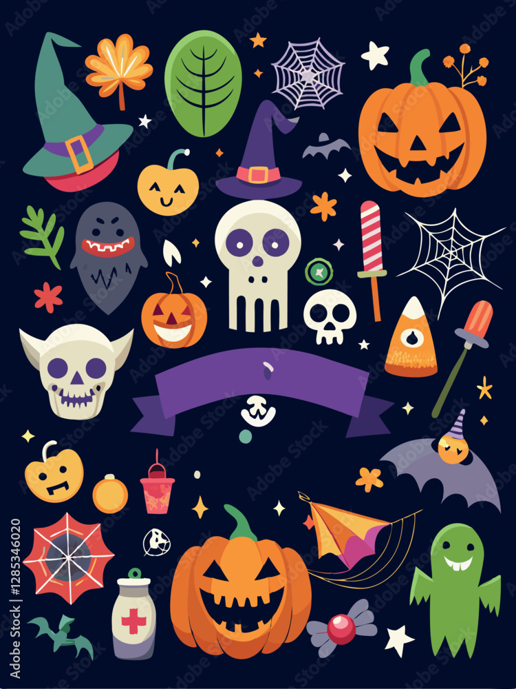 Halloween template set. Halloween lettering collection.
Halloween template set. Halloween lettering collection.