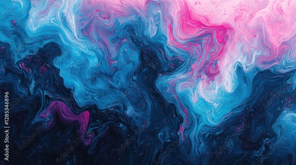 Abstract Blue and Pink Swirl Art with Rich Texture and Depth Abstract Blue and Pink Swirl Art with Rich Texture and Depth
