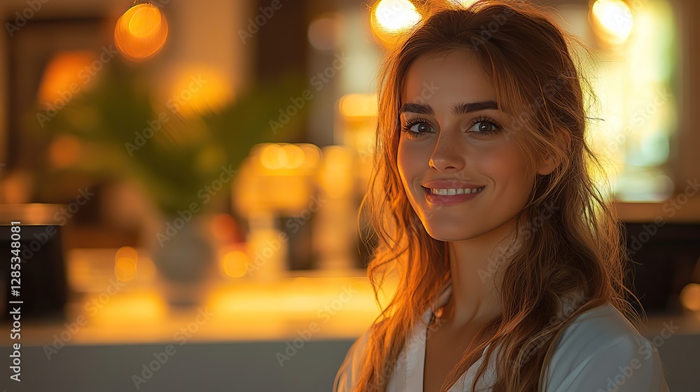 Obraz premium A personalized hotel concierge service for a seamless guest experience, with a friendly and helpful hotel concierge creating a welcoming atmosphere