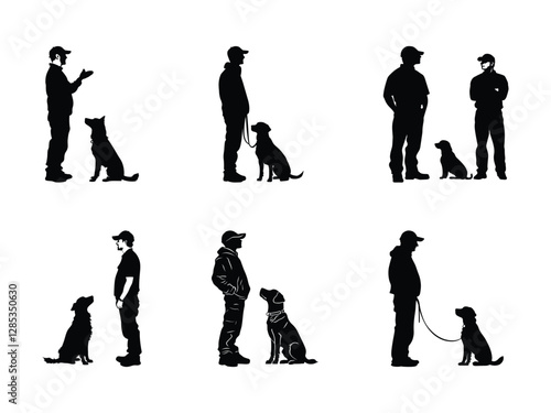 Dog Trainer Silhouette – Professional Pet Training Vector 