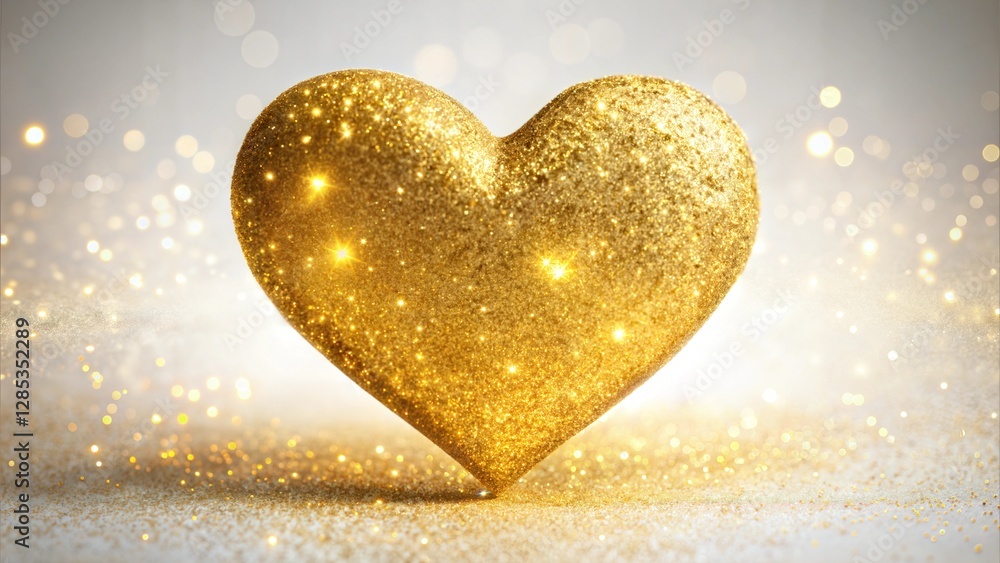 Golden glitter heart giving it a festive banner romance heart glitter background Golden glitter heart giving it a festive banner romance heart glitter background