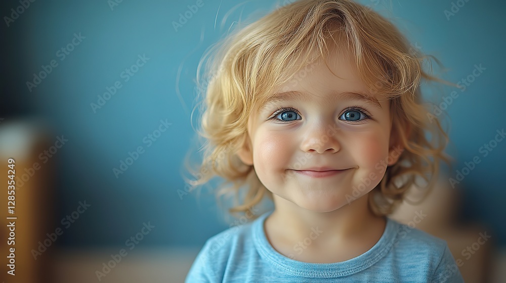 Naklejka premium A playful child wearing a t-shirt this image is ideal for children's clothing brands, marketing materials, and web design