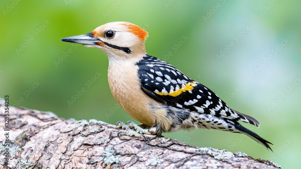 Woodpecker perched on tree branch, nature background Woodpecker perched on tree branch, nature background