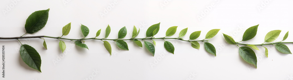 Naklejka premium Serene Green Vine Nature's Elegant Line of Lush Leaves