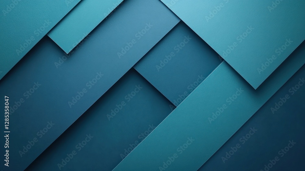 Abstract Layered Design in Shades of Teal with Geometric Shapes and Depth Abstract Layered Design in Shades of Teal with Geometric Shapes and Depth