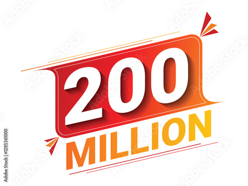 Vector 200 Million isolated on background. Vector illustration.