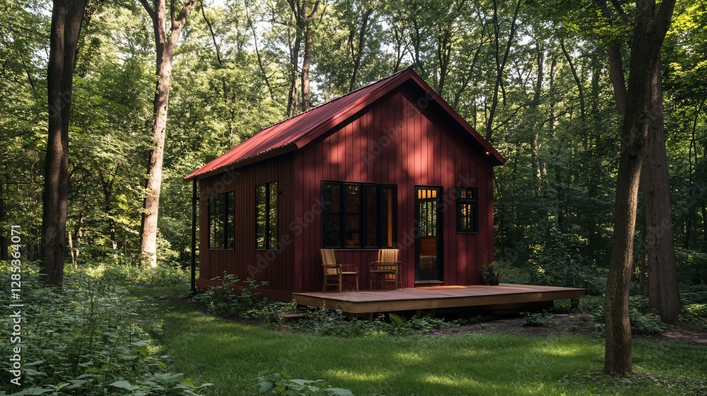 Rustic Red Cabin in the Woods - Peaceful Woodland Retreat Rustic Red Cabin in the Woods - Peaceful Woodland Retreat