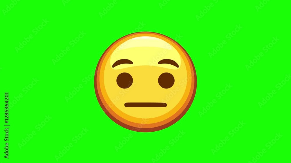 Anguished face emoji animated on a green screen Anguished face emoji animated on a green screen