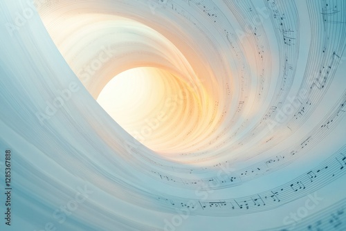 dreamy swirl of musical notes floating gracefully across image resonating with rhythm and harmony photo