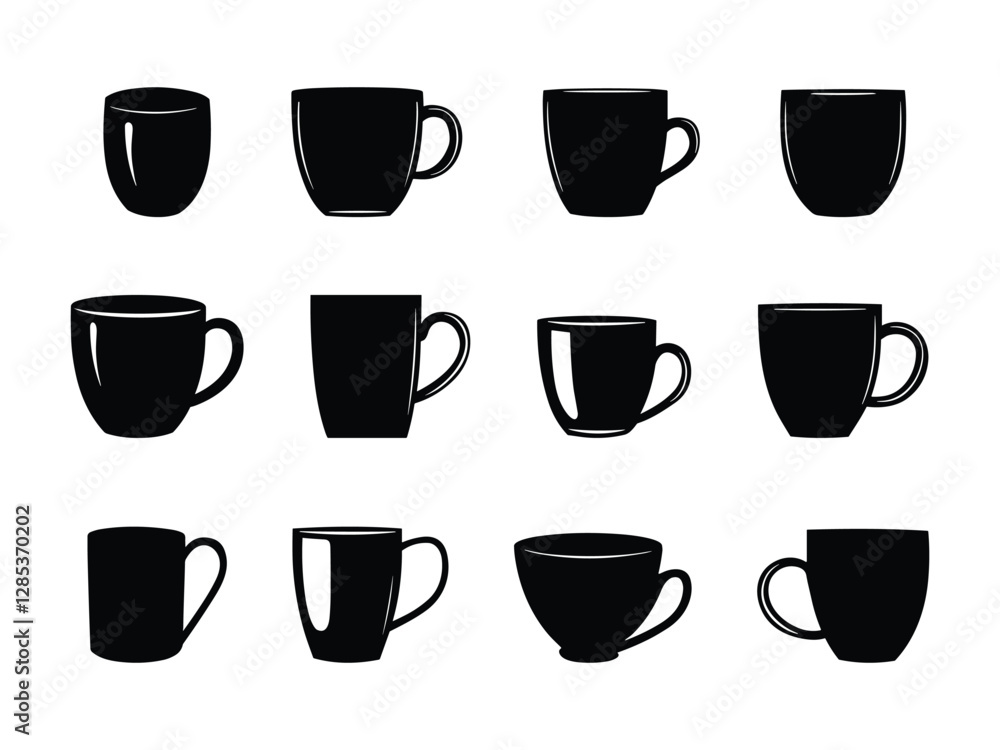 Coffee Mug Silhouette – Modern Beverage Vector Coffee Mug Silhouette – Modern Beverage Vector