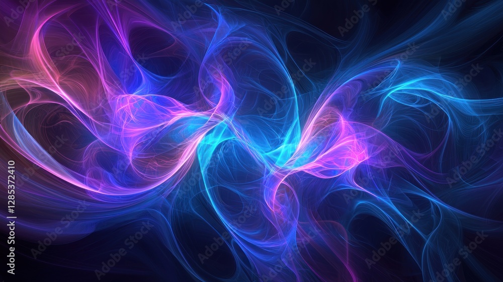 Abstract Nebula: Cosmic Dance of Blues and Pinks Abstract Nebula: Cosmic Dance of Blues and Pinks