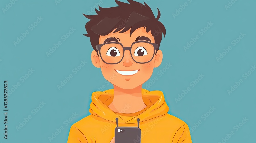 A selfie illustration vector for social media A selfie illustration vector for social media