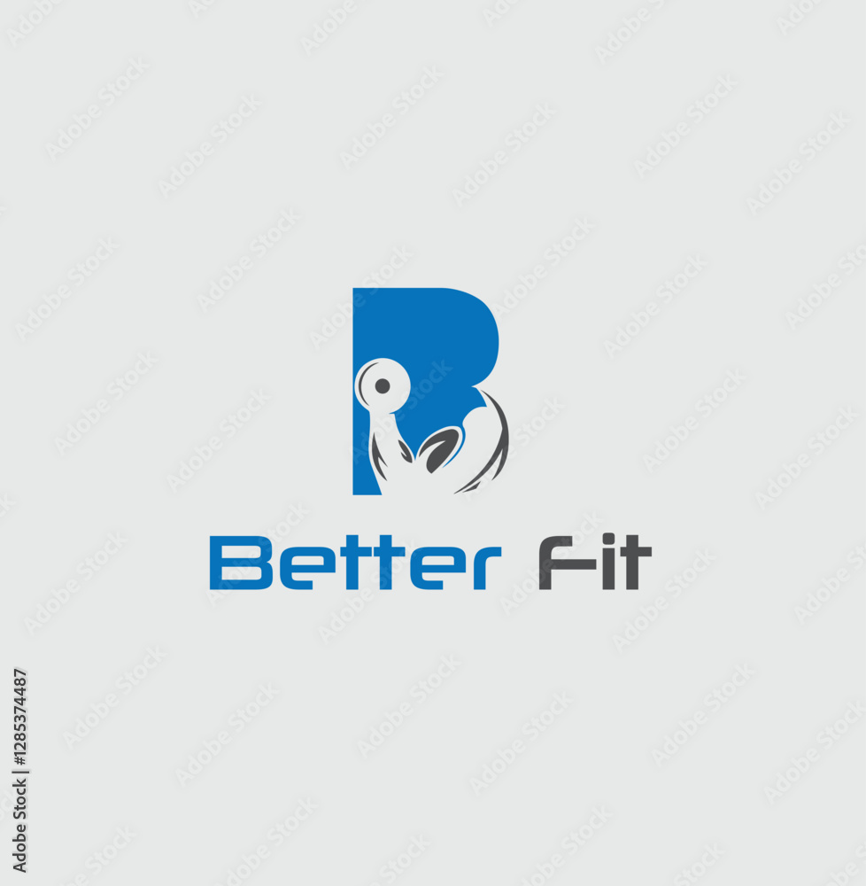 Obraz premium Modern Fitness Logo with Letter B 