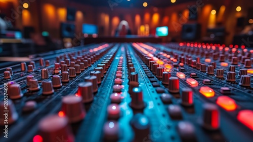 Obraz na płótnie Sound Mixer Console Audio Mixing Board Studio Controls w salonie