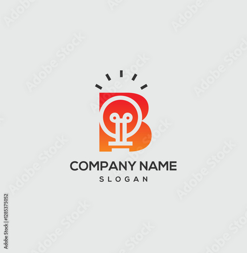 Creative  Letter B  Lightbulb Business Logo Design
