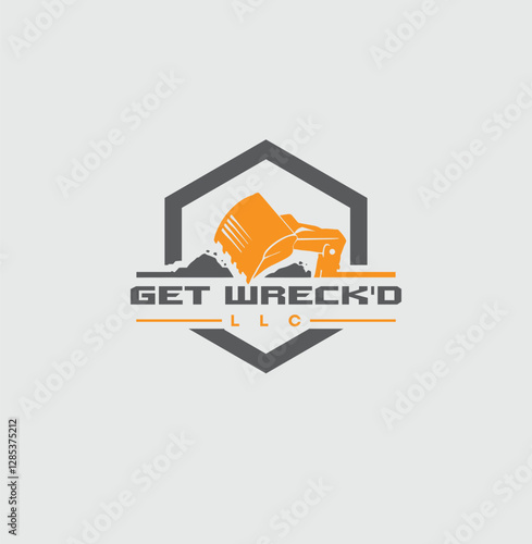 Industrial Excavation Business Vector Logo
