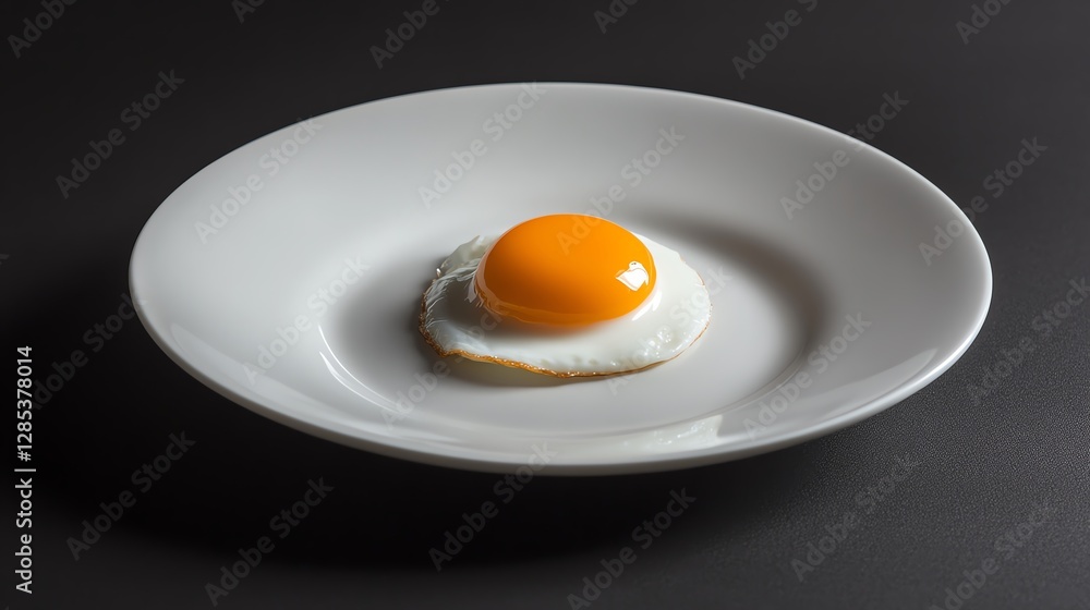 A beautifully plated sunnysideup egg with its yolk shining bright, surrounded by delicate edges of crispy white, highlighting the beauty of simple cooking techniques A beautifully plated sunnysideup egg with its yolk shining bright, surrounded by delicate edges of crispy white, highlighting the beauty of simple cooking techniques