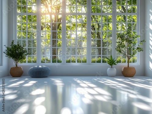 Sunlit Room  Plants  Window  Minimalist Interior Design