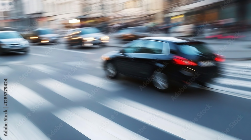 Dynamic Motion Blur of Urban Traffic on a Busy City Intersection Captured in Action : Generative AI Dynamic Motion Blur of Urban Traffic on a Busy City Intersection Captured in Action : Generative AI