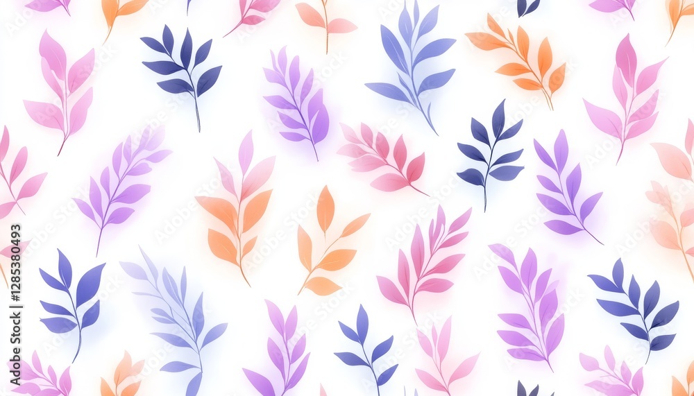Obraz premium Colorful botanical pattern design on a white background