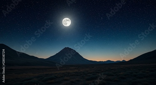  La imagen también muestra una luna en el cielo, que contribuye al ambiente general de la escena photo