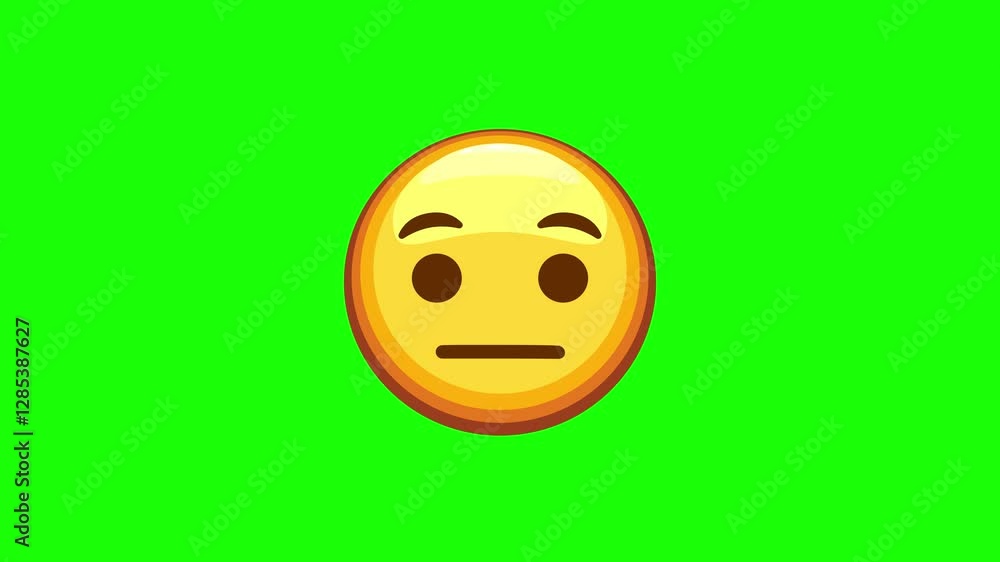 Fearful face emoji animated on a green screen Fearful face emoji animated on a green screen