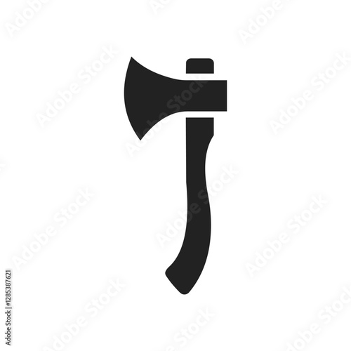 Simple Black Axe Silhouette and axe icon, axe, hatchet, ax, equipment, woodcutter