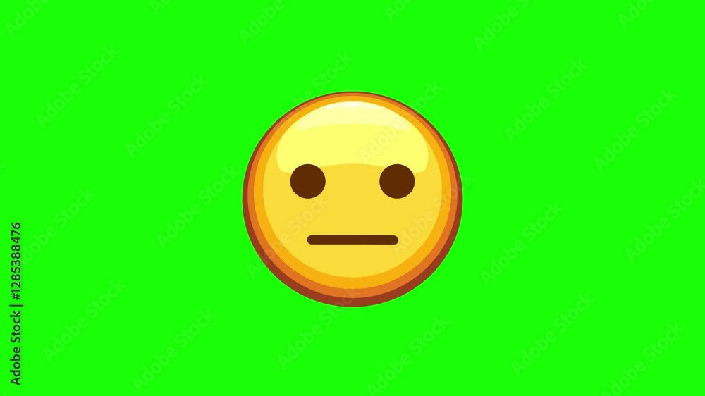 Frowning face emoji animated on a green screen Frowning face emoji animated on a green screen
