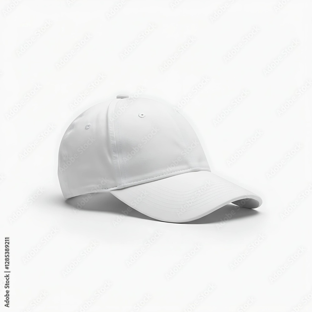 Obraz premium Plain White Cotton Baseball Cap