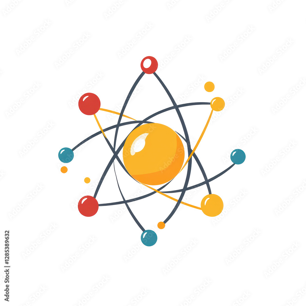 Isolated Colorful Atomic Model Isolated Colorful Atomic Model