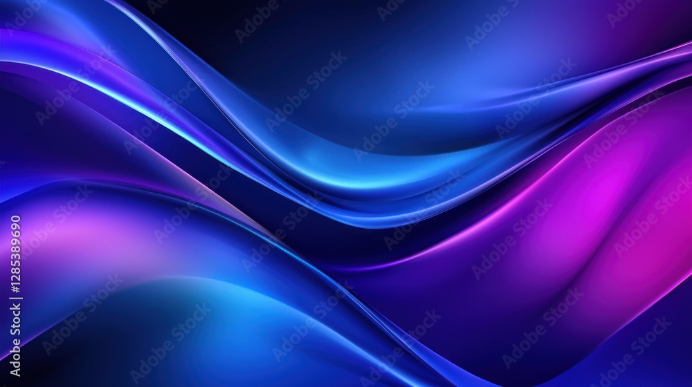 Abstract Blue and Purple Flowing Waves: A Digital Art Creation Abstract Blue and Purple Flowing Waves: A Digital Art Creation