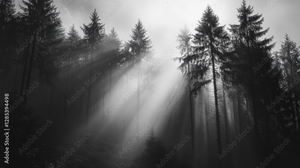 Mystical Forest: Sunlight streams through a dense forest, illuminating the towering trees, creating a scene of serene and captivating natural beauty. Mystical Forest: Sunlight streams through a dense forest, illuminating the towering trees, creating a scene of serene and captivating natural beauty.