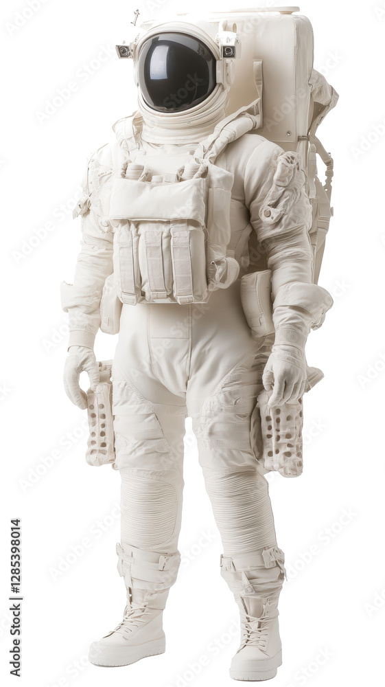 Isolated Future White Astronaut with Space Suit Isolated Future White Astronaut with Space Suit