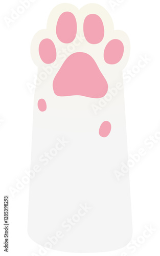 白猫の前足、ピンクの肉球