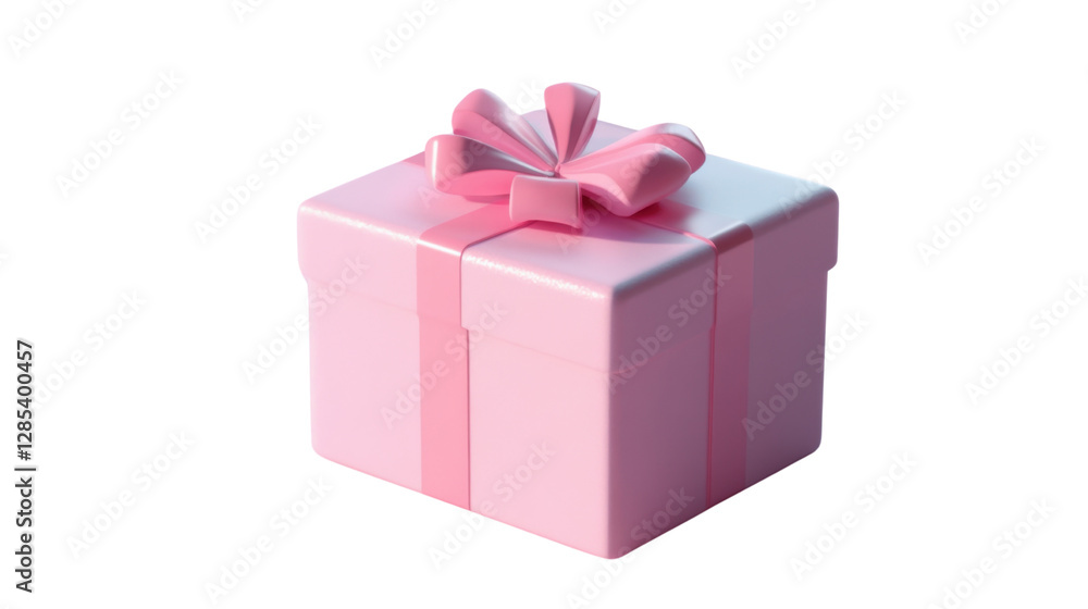 pink gift box with ribbon isolated on white background pink gift box with ribbon isolated on white background