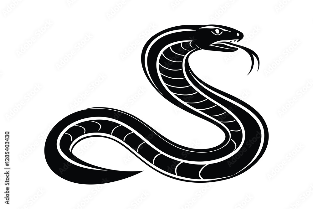 snake silhouette vector illustration on white background snake silhouette vector illustration on white background