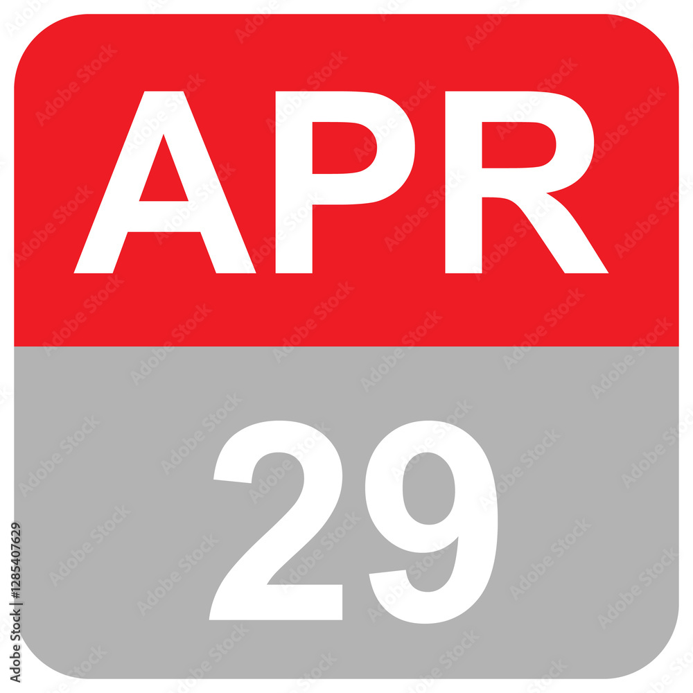 Daily calender date of the month of April 29 Daily calender date of the month of April 29