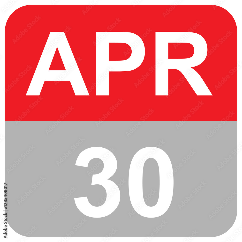 Daily calender date of the month of April 30 - vector Daily calender date of the month of April 30 - vector