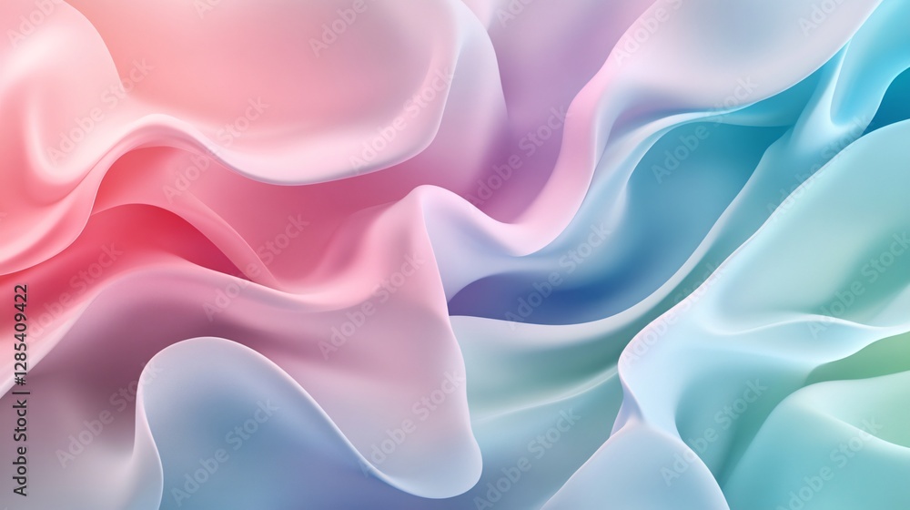 Obraz premium A dynamic 3D background with flowing abstract shapes, vibrant gradients of blue and purple