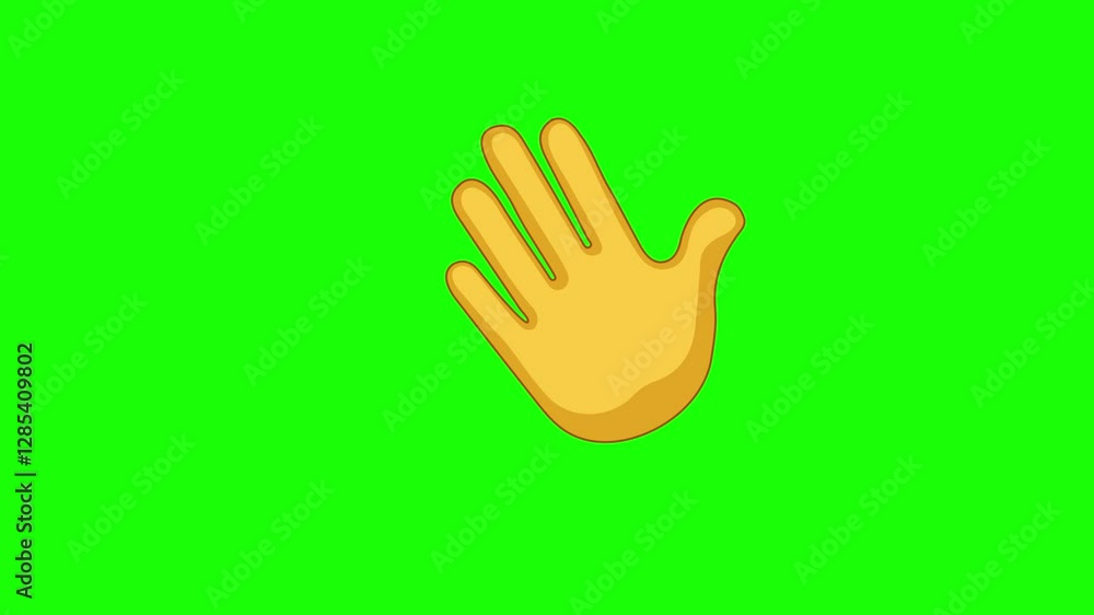 Waving hand emoji animated on a green screen Waving hand emoji animated on a green screen
