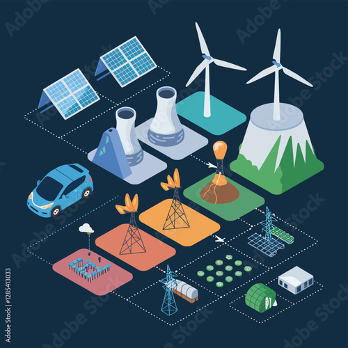 2d vector environment Collection Solar Panel icon Symbolizing clean and renewable solar energy.
