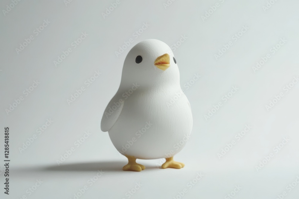 Little chick squeaks joyfully against a plain white background capturing the essence of springtime liveliness, little chick squeaks on a white background Little chick squeaks joyfully against a plain white background capturing the essence of springtime liveliness, little chick squeaks on a white background