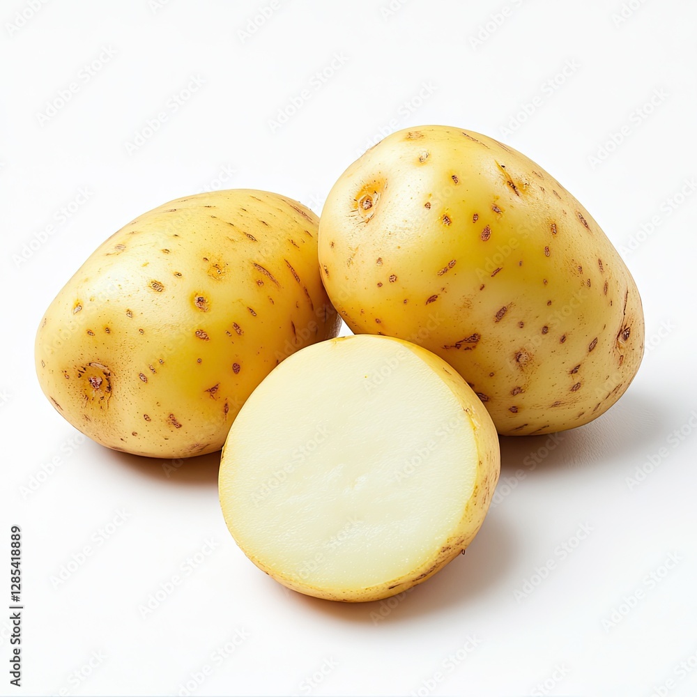Premium Quality Visual of a Photo Potato, Isolated on a White Background Premium Quality Visual of a Photo Potato, Isolated on a White Background