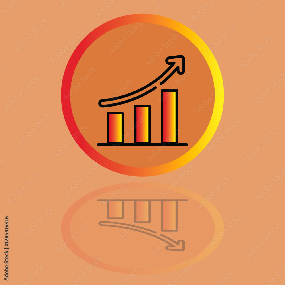 Obraz premium Business Growth and Success Concept - Rising Bar Chart with Upward Trend and Reflection Effect