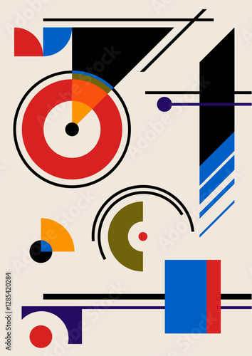 Bauhaus Style Poster, Abstract Background 1920s - 1930s Style